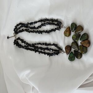 Turquoise and black  necklace